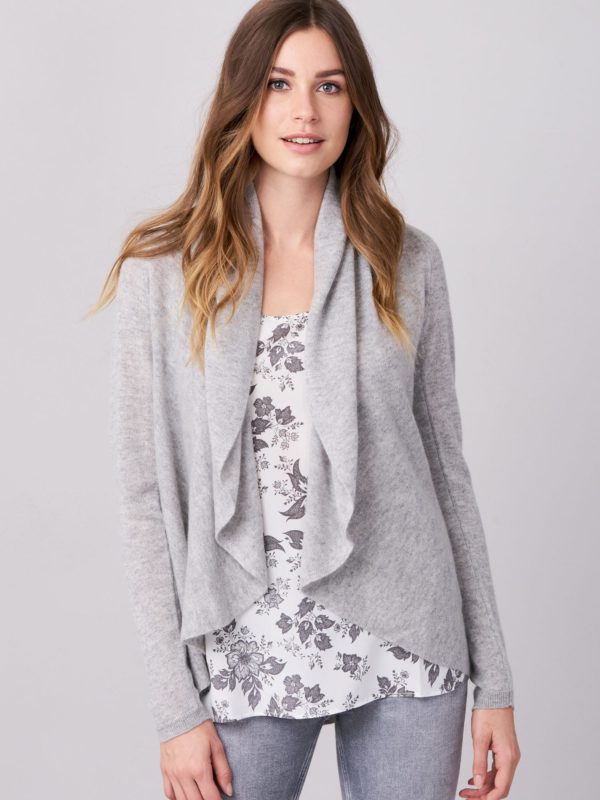 Open cashmere cardigan met sjaalkraag bestellen via fashionciao