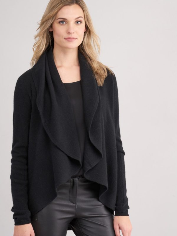 Open cashmere cardigan met sjaalkraag bestellen via fashionciao