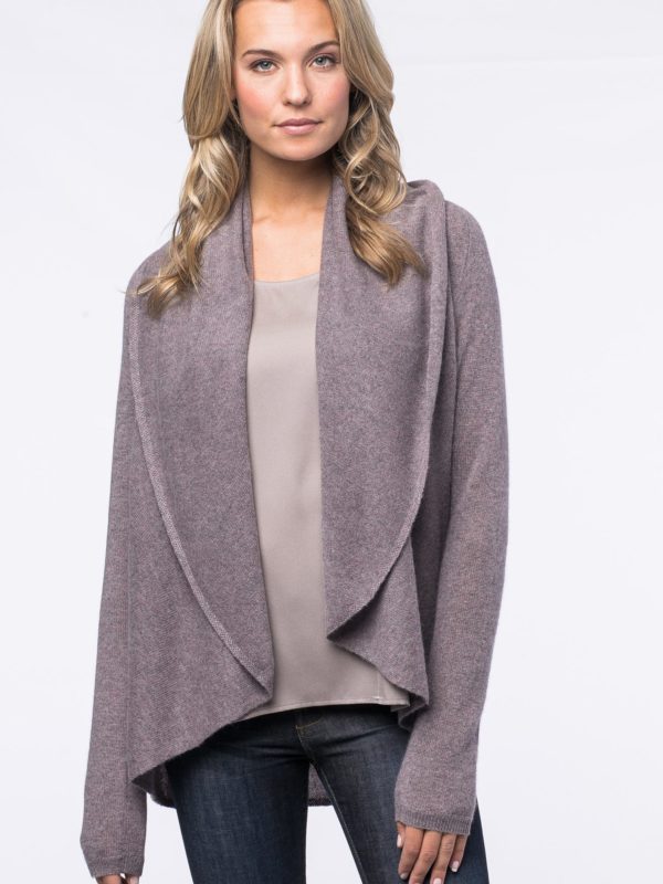 Open cashmere cardigan met sjaalkraag bestellen via fashionciao