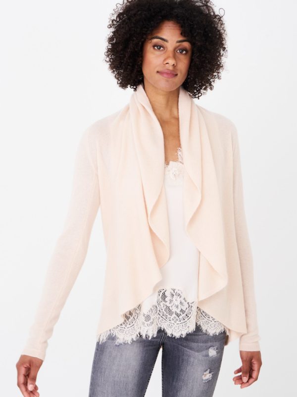 Open cashmere cardigan met sjaalkraag bestellen via fashionciao