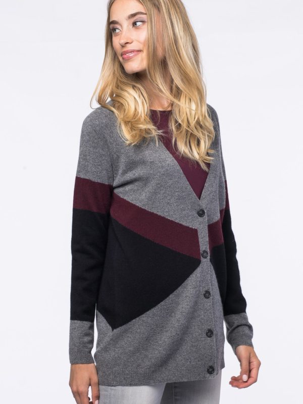 Intarsia cardigan van cashmere bestellen via fashionciao