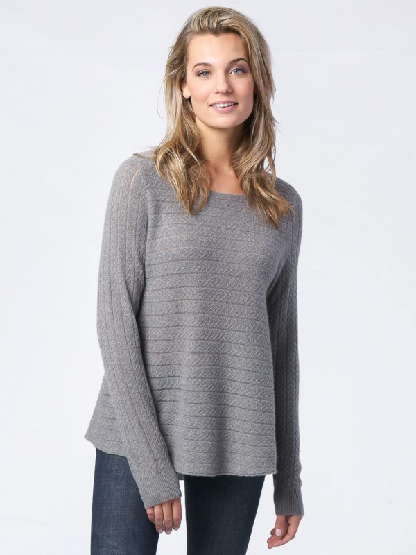 Cashmere sweater met fijngebreid kabelpatroon bestellen via fashionciao