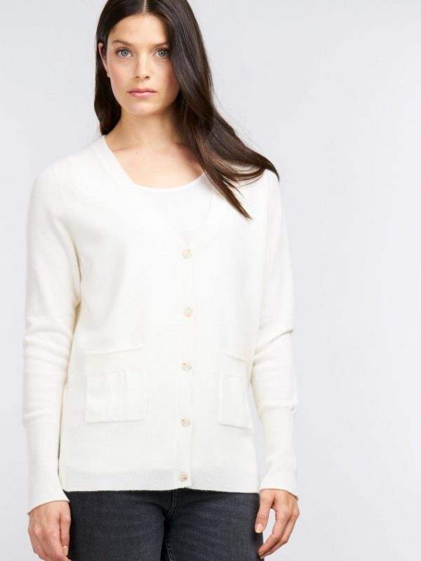Cashmere vest met brede geribde zoom bestellen via fashionciao