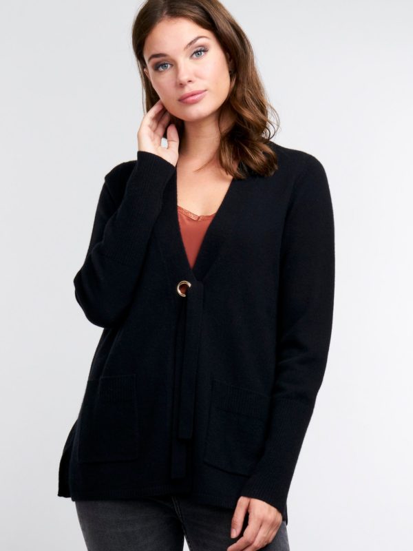 Cashmere vest met strik bestellen via fashionciao