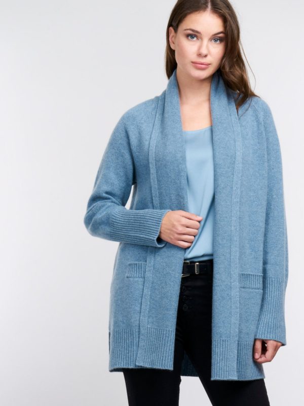 Lang cashmere vest met zakken bestellen via fashionciao