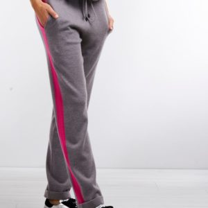 Sportieve cashmere joggingbroek met streep bestellen via fashionciao