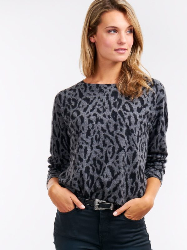 Cashmere sweater met luipaardprint bestellen via fashionciao