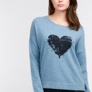 Cashmere sweater bedrukt met hart bestellen via fashionciao