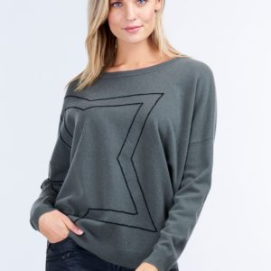 Cashmere sweater met grote geborduurde ster bestellen via fashionciao
