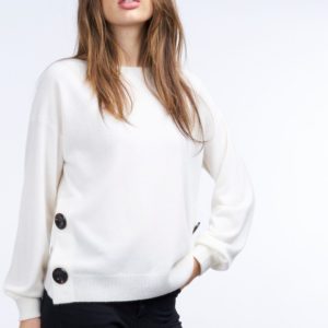 Cashmere sweater met knopen opzij bestellen via fashionciao