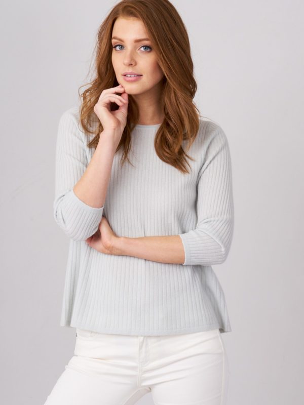 Geribde cashmere pullover in A-lijn bestellen via fashionciao