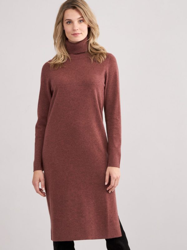 Middellang cashmere jurk met coltrui bestellen via fashionciao