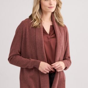 Open cashmere vest met geribde sjaalkraag bestellen via fashionciao