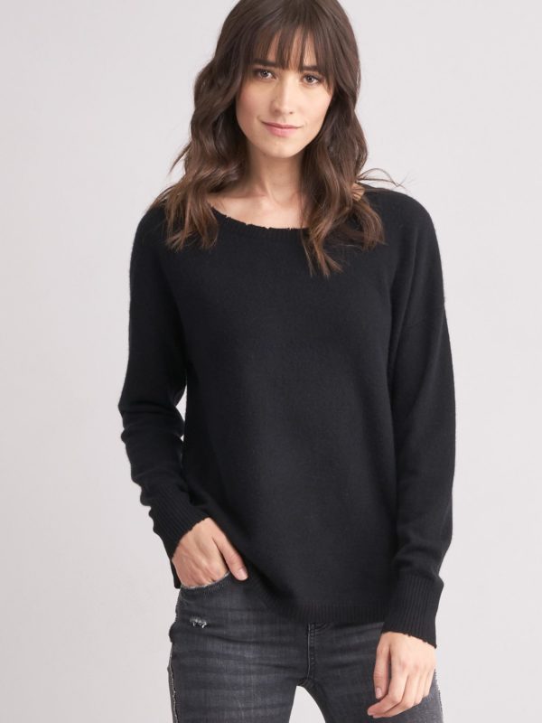 Cashmere trui met ronde zoom bestellen via fashionciao