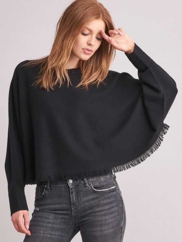 Poncho-trui met franje bestellen via fashionciao