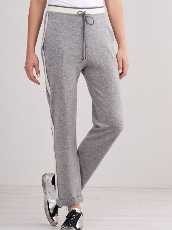Cashmere joggingbroek met lurex details bestellen via fashionciao