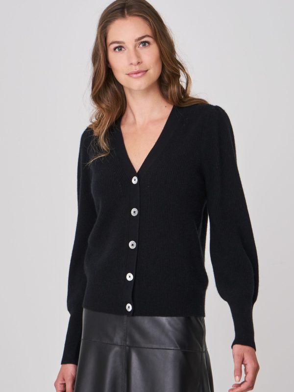 Kort cashmere vest met pointelle details bestellen via fashionciao