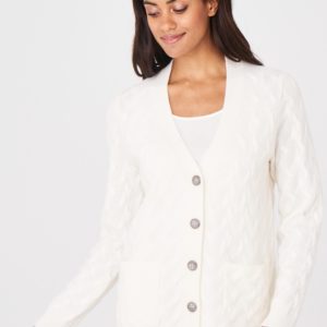 Grof gebreid cashmere vest met kabelpatroon bestellen via fashionciao