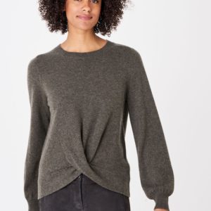 Cashmere trui met knoop aan de zoom bestellen via fashionciao