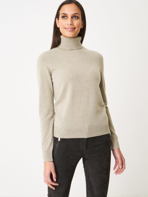 Basic organisch cashmere trui met rolkraag bestellen via fashionciao