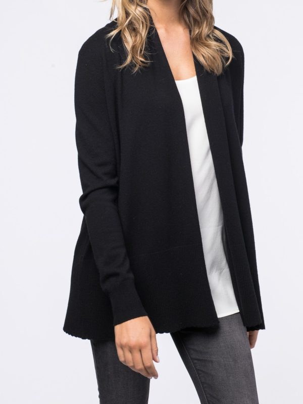 Open cardigan met volant bij de zoom bestellen via fashionciao