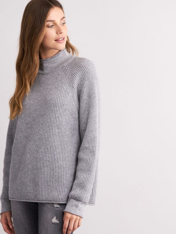 Geribde glinsterende trui van cashmere mix bestellen via fashionciao