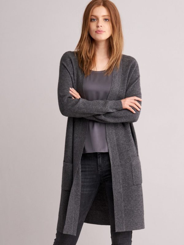 Lang vest met riem van cashmere melange bestellen via fashionciao