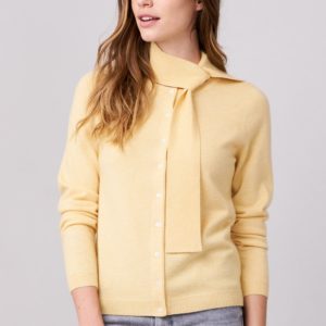 Vest van cashmere-zijde-mix met strik aan de hals bestellen via fashionciao