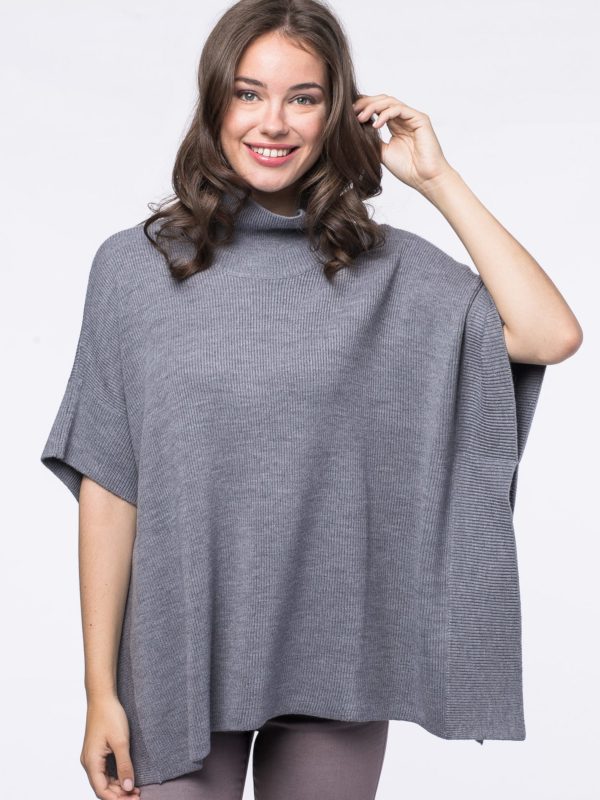 Poncho met rolkraag bestellen via fashionciao