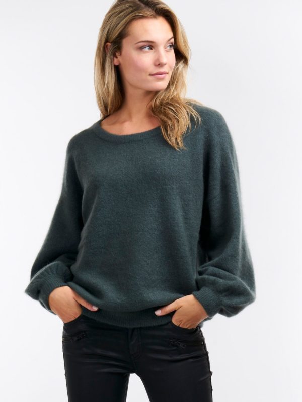 Trui met pofmouwen van en cashmere melange bestellen via fashionciao