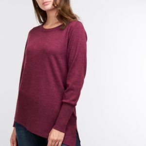 Asymmetrische sweater met geribde zoom bestellen via fashionciao