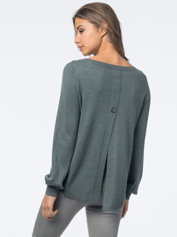 Pullover met split op de rug van katoenmix bestellen via fashionciao