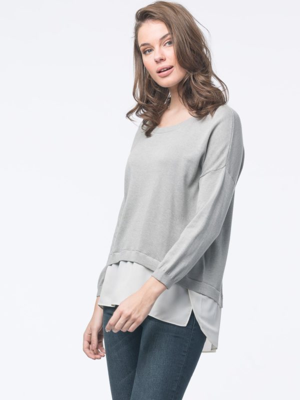 Trui met blouse-inzet aan zoom bestellen via fashionciao