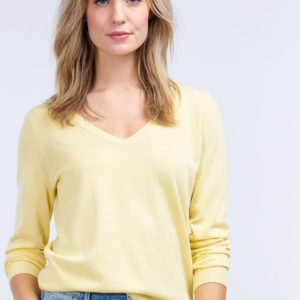 Basic sweater met V-hals van katoenmix bestellen via fashionciao