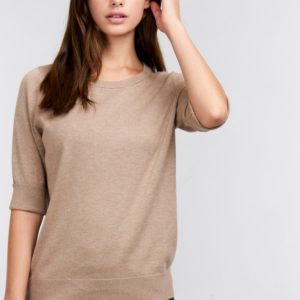 Basic trui met korte mouwen van katoenmix bestellen via fashionciao
