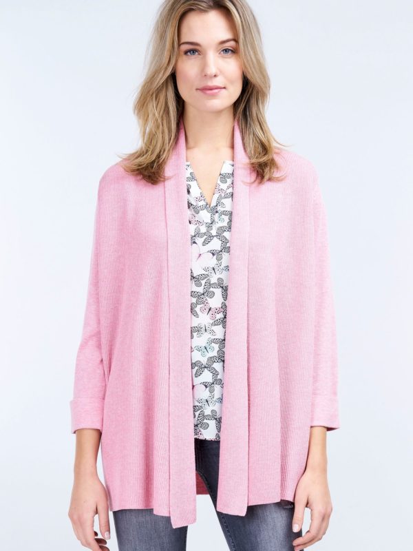 Open cardigan met textuur en sjaalkraag bestellen via fashionciao