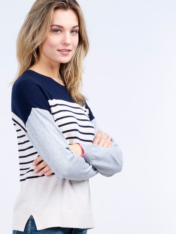 Sweater van katoenmelange met strepen bestellen via fashionciao