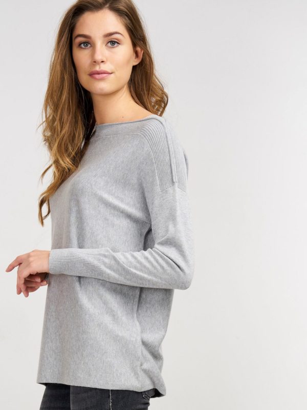 Sweater met boothals van katoenmelange bestellen via fashionciao