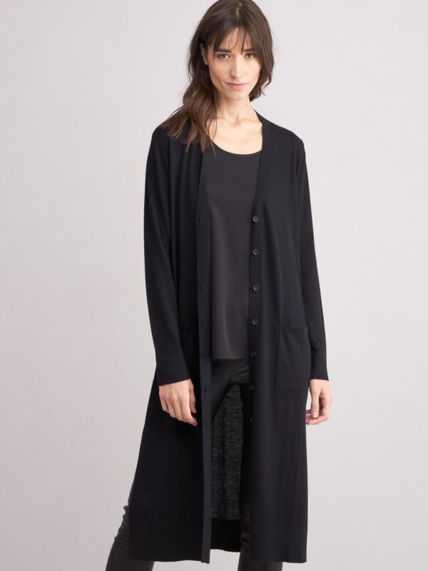 Lichte maxi-cardigan superfijn gebreid bestellen via fashionciao