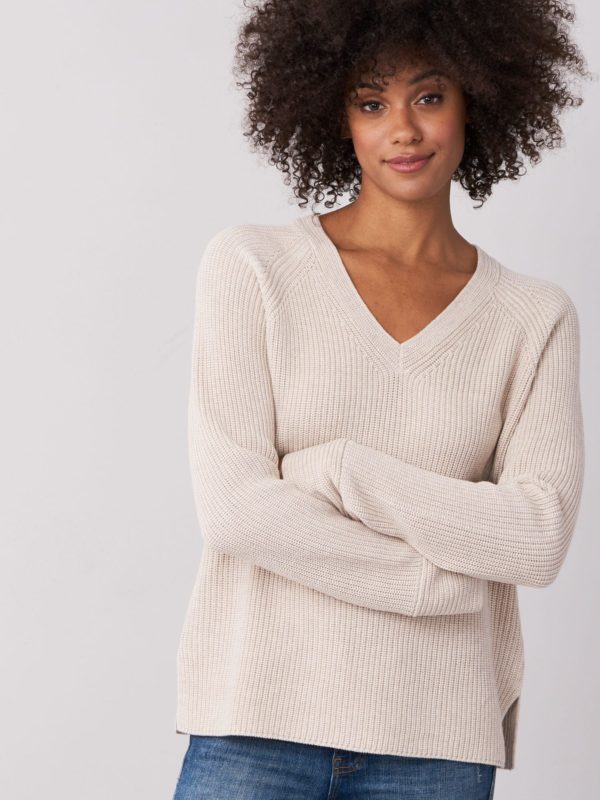 Katoenen V-hals pullover bestellen via fashionciao