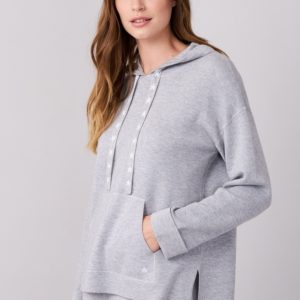 Gebreide hoodie met omgeslagen mouwen bestellen via fashionciao