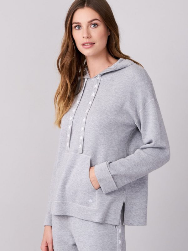 Gebreide hoodie met omgeslagen mouwen bestellen via fashionciao