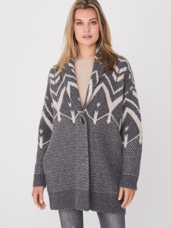 Grof gebreide Noorse cardigan bestellen via fashionciao