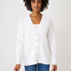 Ribgebreid vest met pointelle details bestellen via fashionciao