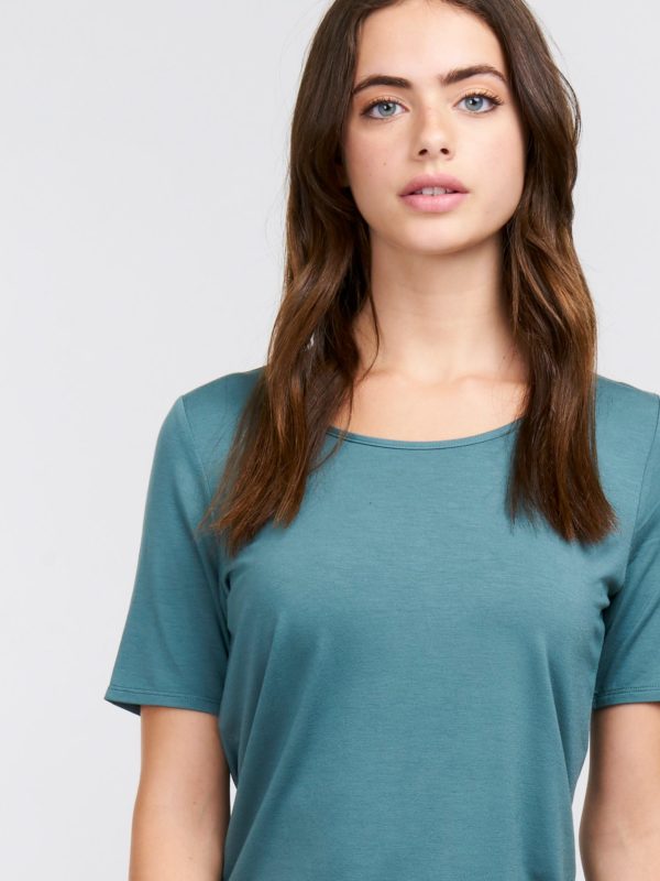 T-shirt met ronde hals in zijde bestellen via fashionciao