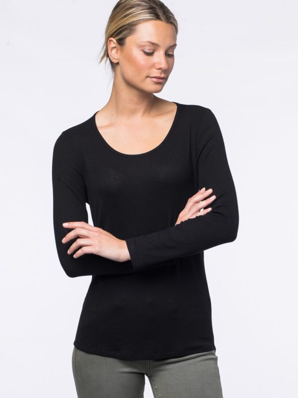 Geribd T-shirt met lange mouw van cashmere-mix bestellen via fashionciao