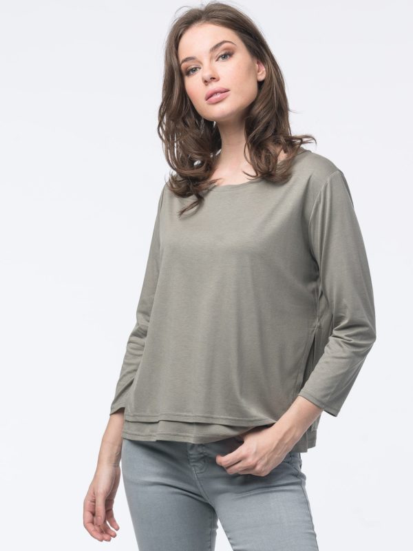 2-in-1 shirt met split en strik op de rugzijde bestellen via fashionciao