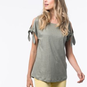T-shirt met geknoopte mouwen bestellen via fashionciao