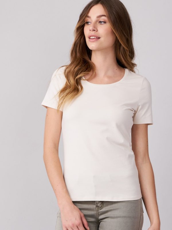 Basic dames T-shirt met ronde hals bestellen via fashionciao