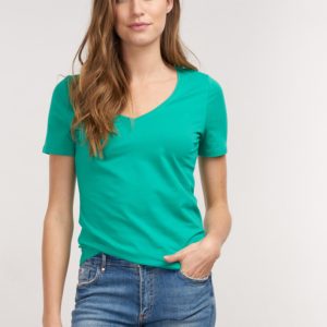 Basic katoenen T-shirt met V-hals bestellen via fashionciao